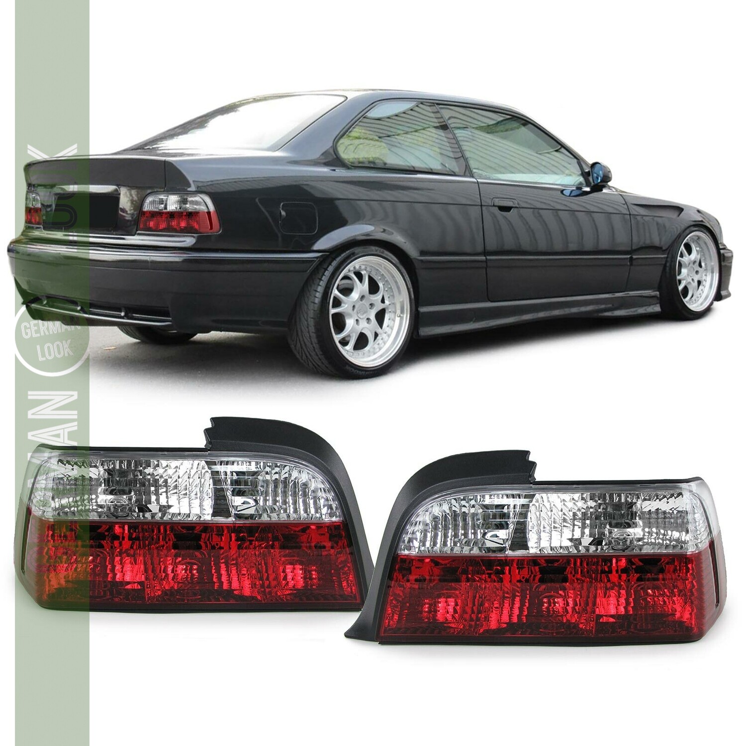 Feux arrière rouge blanc pour BMW Série 3 E36 cabriolet 1990-1999