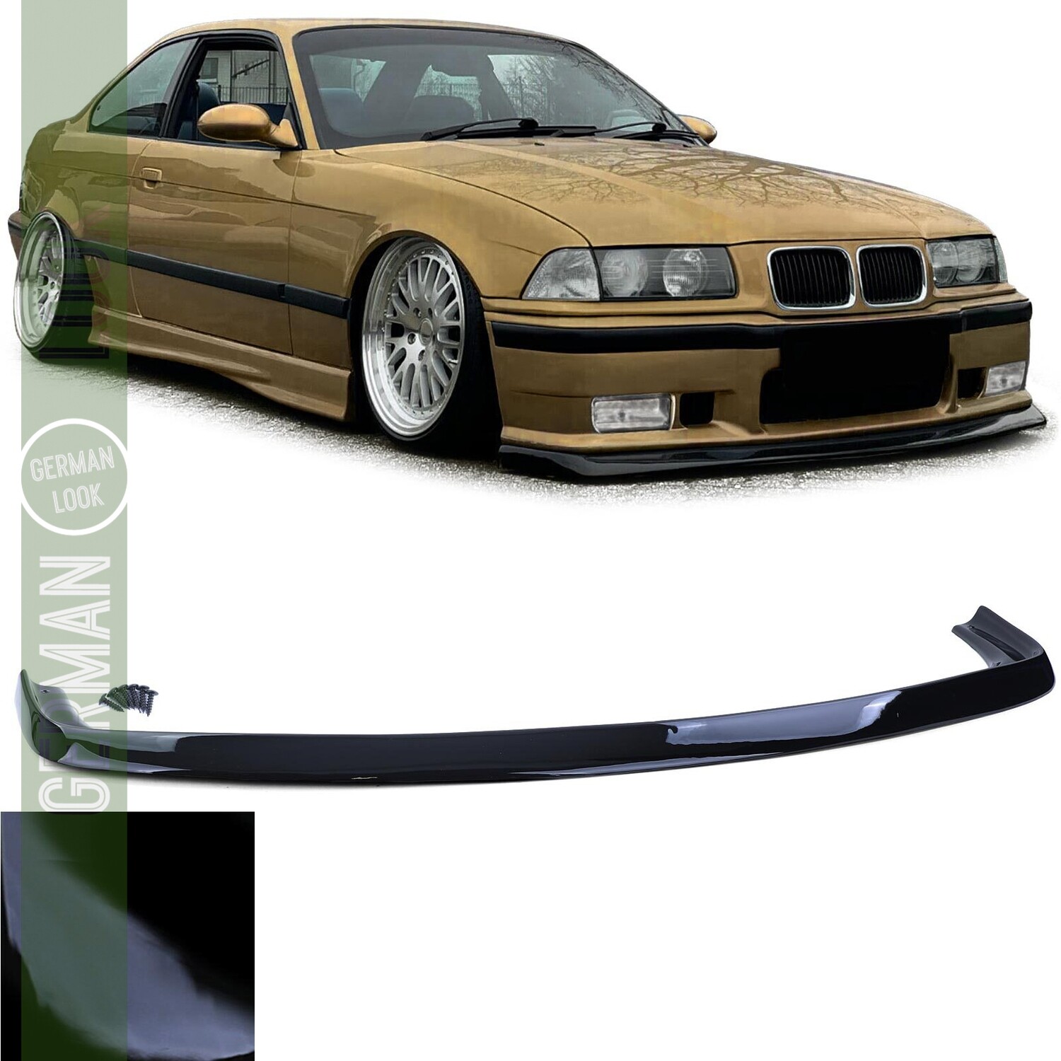 Lèvre / lame / spoiler noir brillant pour BMW Série 3 E36 1990-1999