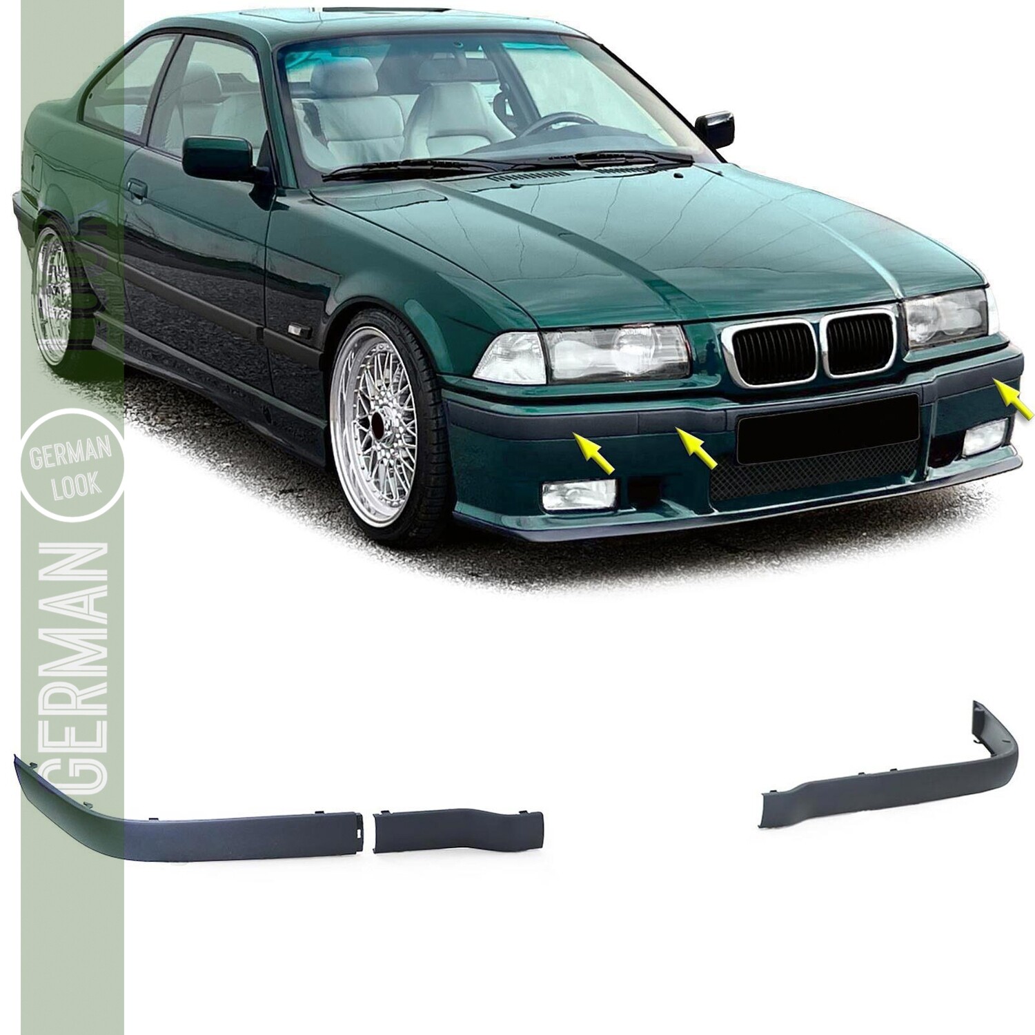 Jeu baguettes pour pare-chocs avant M pour BMW Série 3 E36 1990-1999 - 4 Pièces