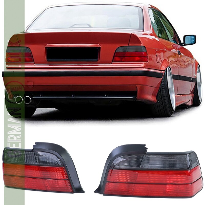 Paire de feux arrière rouge noir pour BMW Série 3 E36 Coupé Cabriolet 1990 - 1999