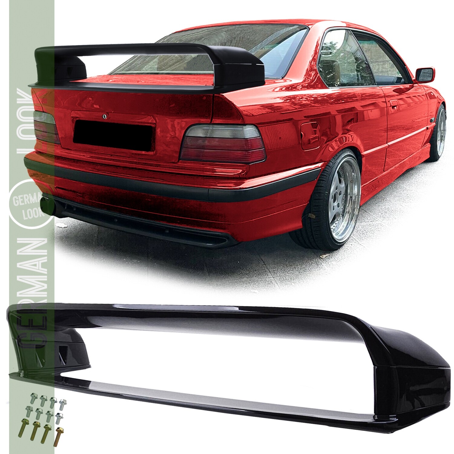 Aileron pour BMW Série 3 E36 90-98 Look M3 GT noir brillant