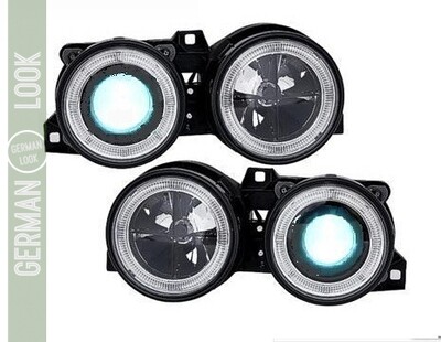 Paire de phares avant Angel Eyes au xenon pour BMW Série 3 E30 1982 - 1994