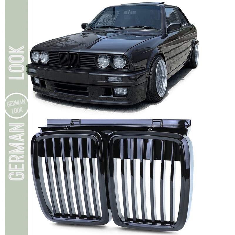 Calandre pour BMW Série 3 E30 noir brillant