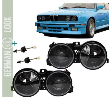 Paire de phares avant look Pack M Performance pour BMW E30 1982 - 1994