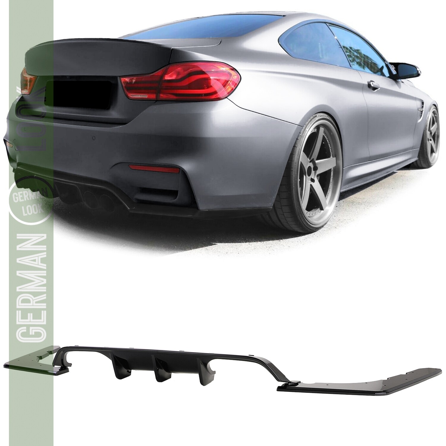 Diffuseur arrière Performance pour BMW M3 F80 M4 F82 F83 noir brillant