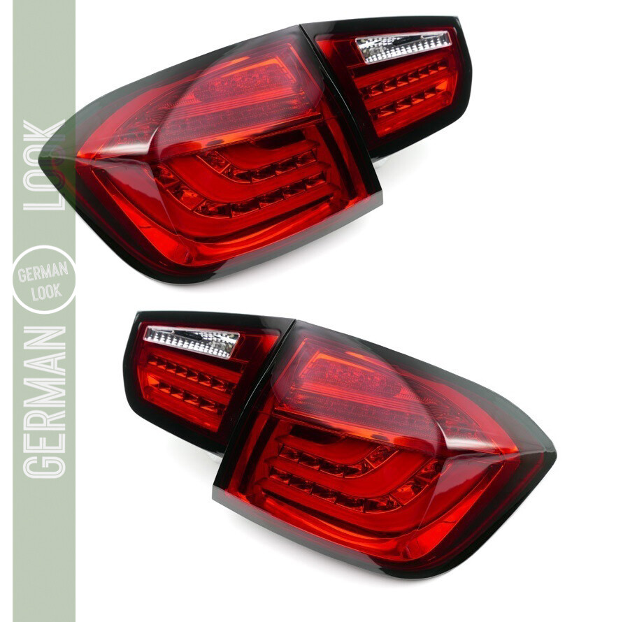 Kit de feux arrière LED look Facelift / LCI rouges pour BMW série 3 berline F30 année 2011-2015 (avant le lifting)