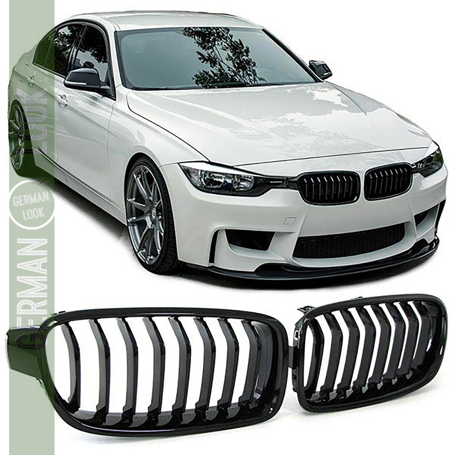 Calandre pour BMW Série 3 F30 F31 noir brillant