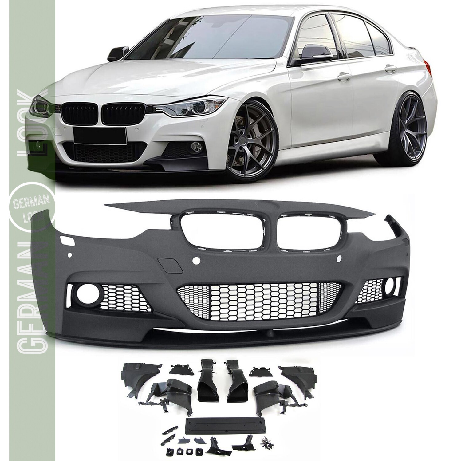 Pare-chocs avant Pack M pour BMW Série 3 F30 F312011-2019 + Lame