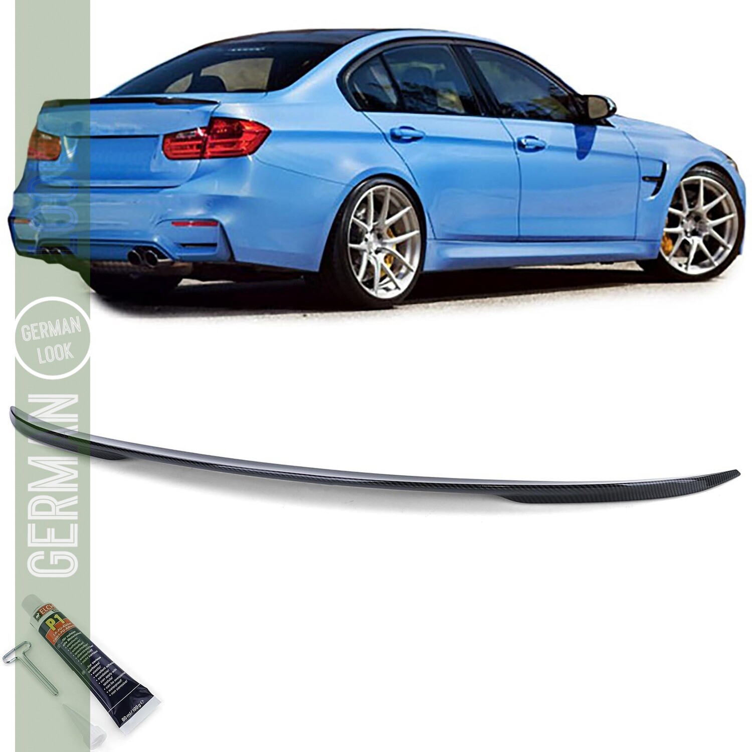 Becquet Performance pour BMW Série 3 F30 F80 M3 2011-2018 look carbone