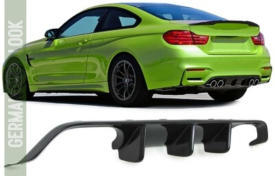 Diffuseur de pare-chocs arrière Performance pour BMW Série 3 M3 + Série 4 M4 véritable carbone