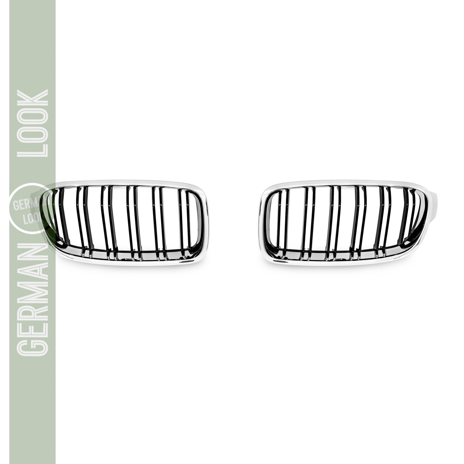 Calandre double lame pour BMW Série 3 F30 F31 noir et chrome