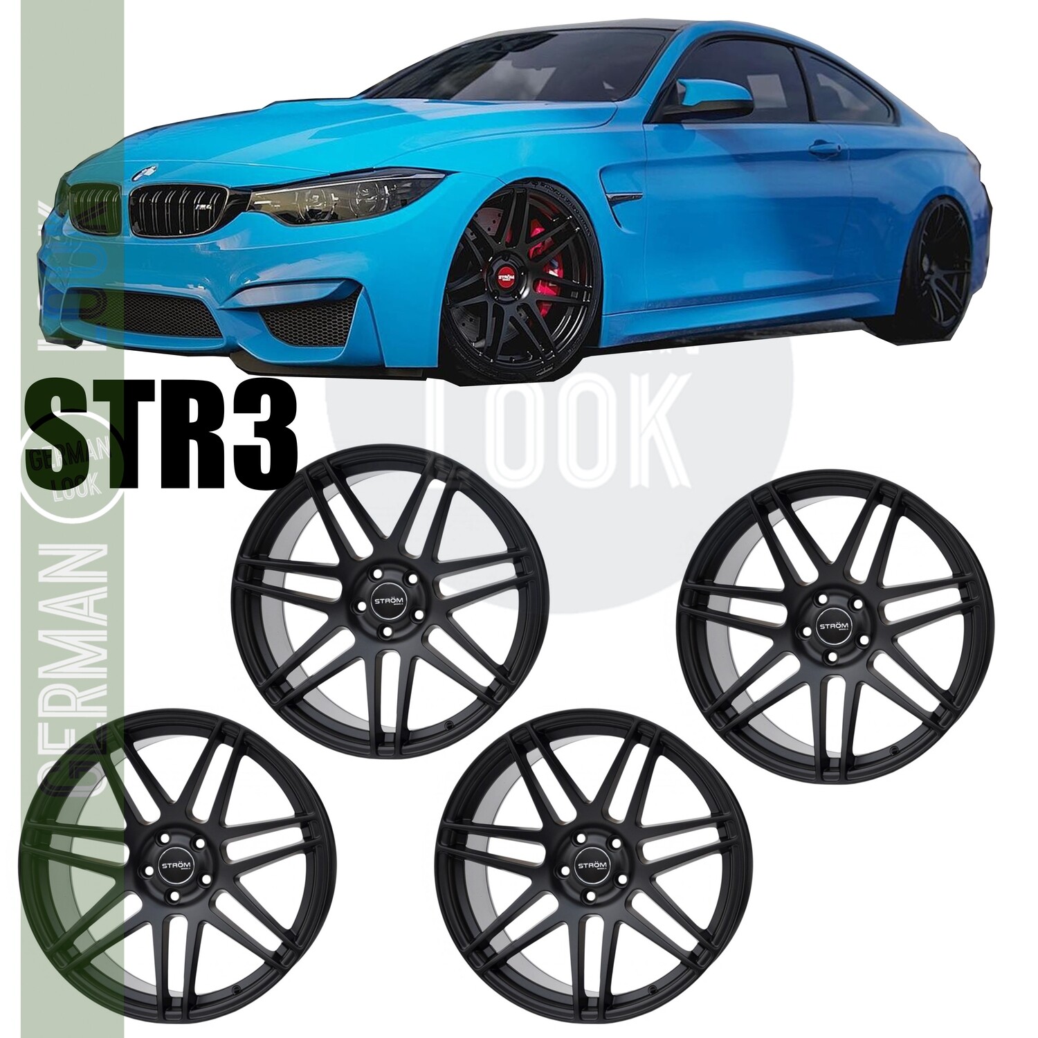 4 Jantes 20'' STROM STR3 F14 NOIR - BMW E90 E92 F30 F32 F10 F12