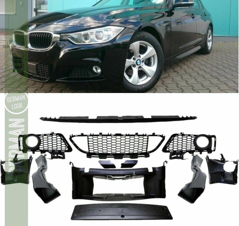 Set accessoires complet grille + grill pare choc avant pour BMW f30 f31 Pack M