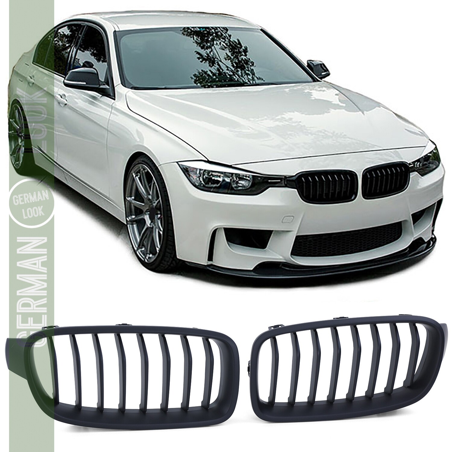 Calandre pour BMW Série 3 F30 F312011-2019 noir mat