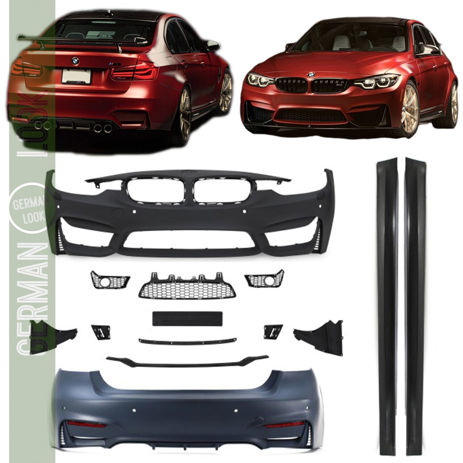 Kit de carrosserie complet / bodykit pour BMW Série 3 F30 2011 - 2015 Look EVO II / M3 / CS