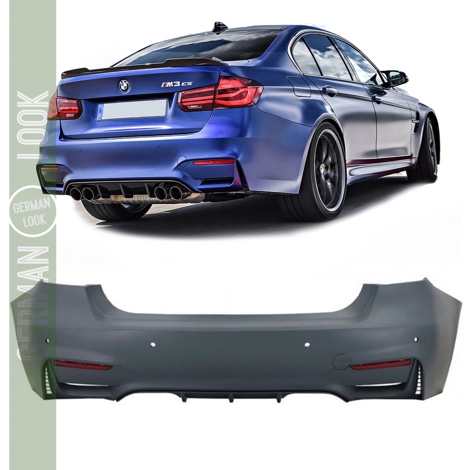 Pare-chocs arrière Look M3 EVO pour BMW Série 3 F30 Berline 2011-2019