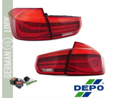 Kit de feux arrière LED look Facelift / LCI rouges pour BMW série 3 berline F30 année 2011-2015 (avant le lifting)