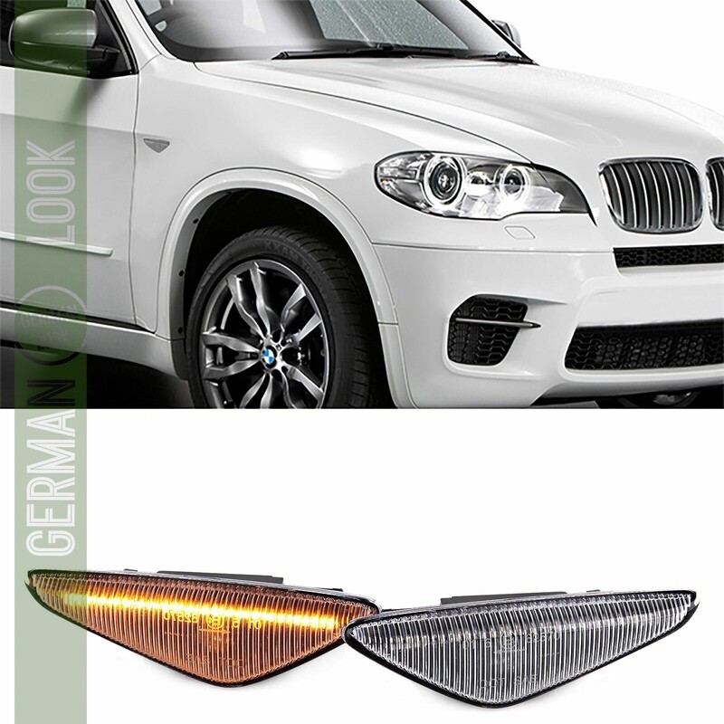 Paire de clignotants latéraux dynamiques à LED pour Bmw X5 + X6 + X3