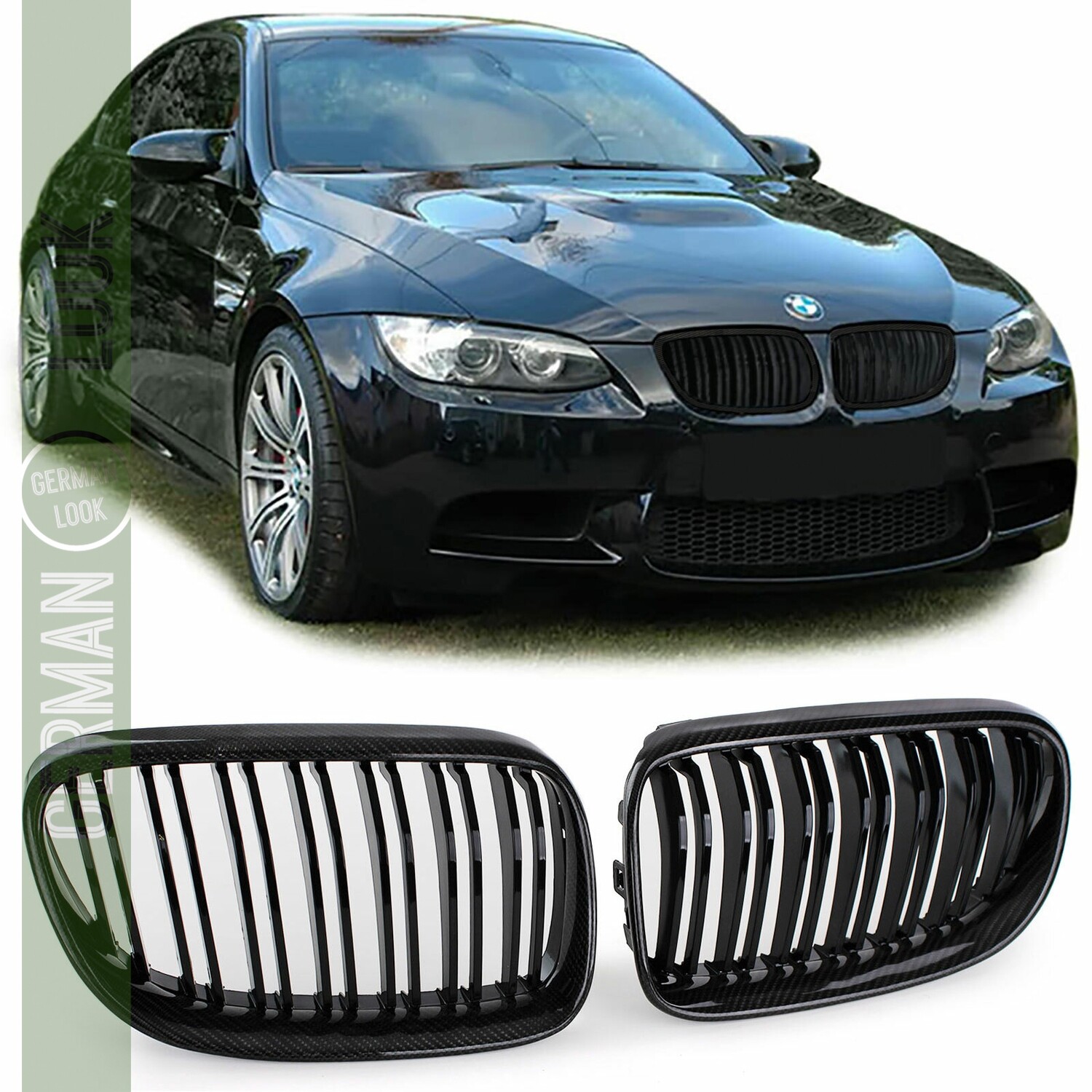 Calandre pour BMW Série 3 E92 E932010-2013 LCI  Véritable Carbone