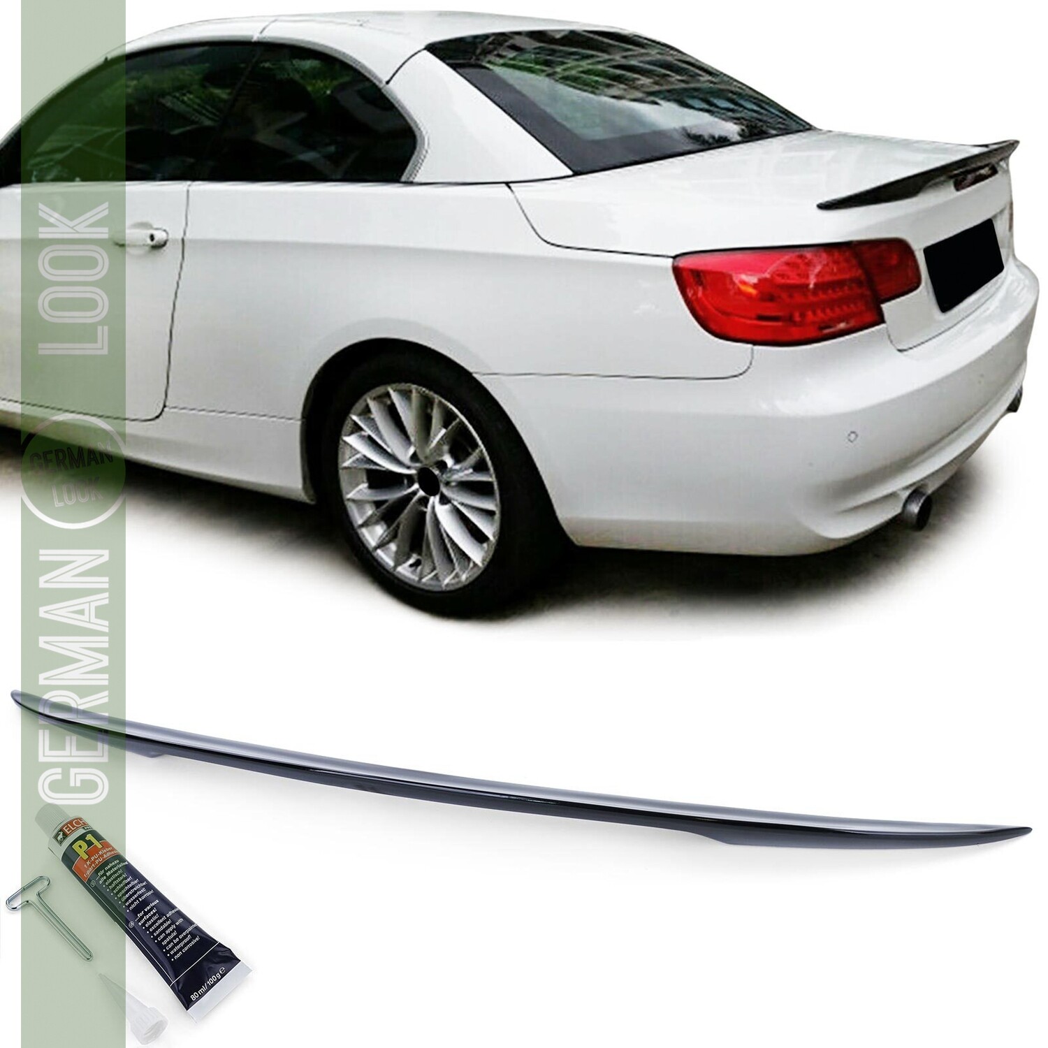 Becquet de coffre pour BMW Série 3 E93 Cabriolet 2006-2013 noir brillant