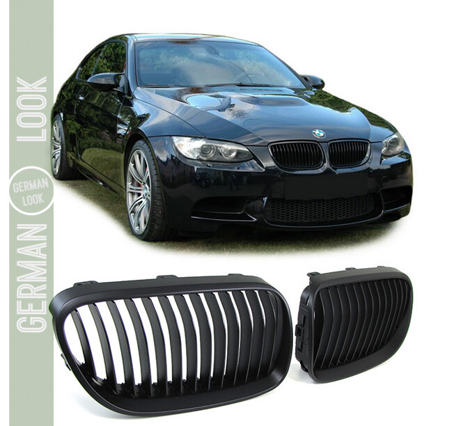 Calandre pour BMW Série 3 E92 E93 2010-2013 LCI noir mat