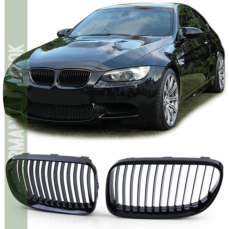 Calandre pour BMW Série 3 E92 E93 2010-2013 LCI noir brillant