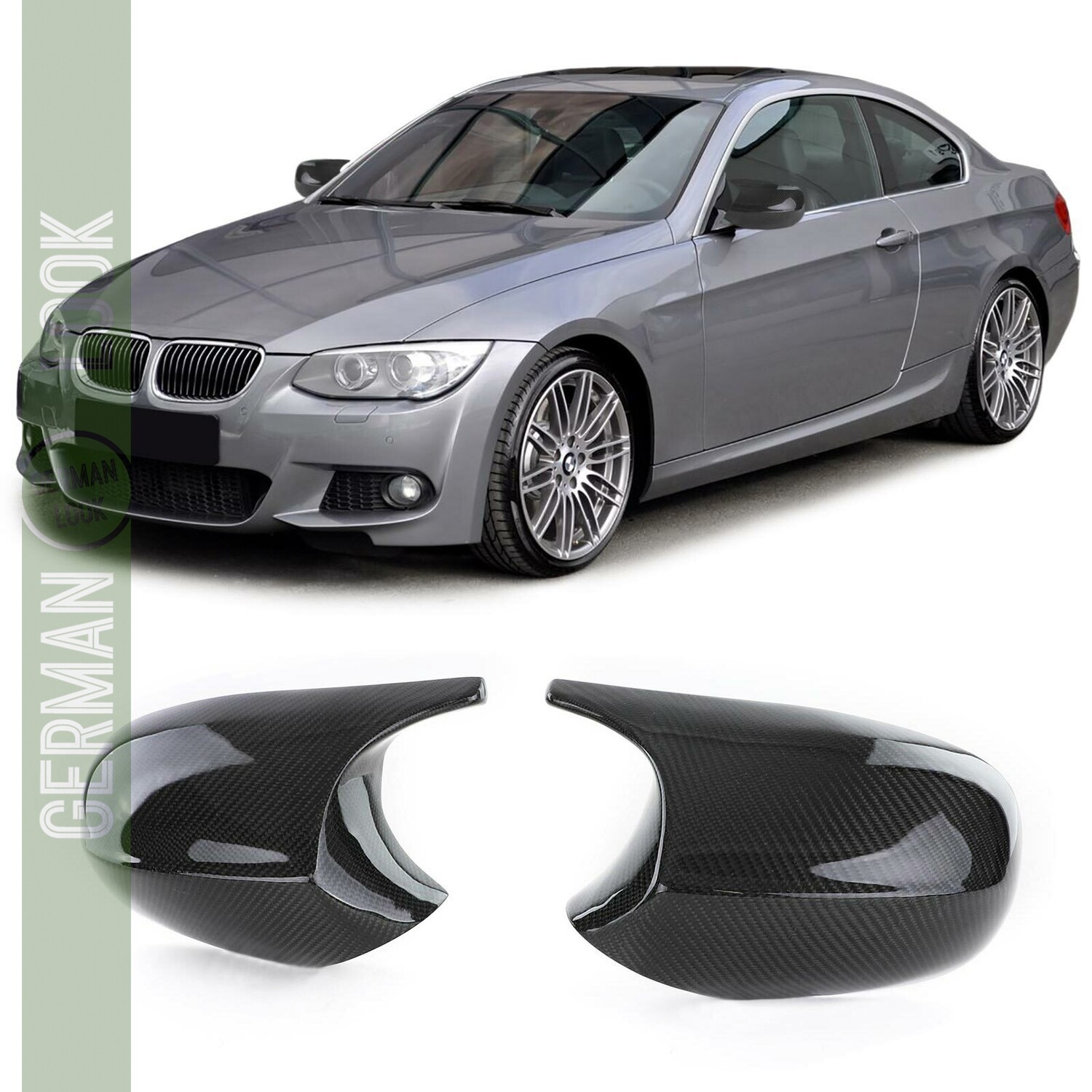 Coques de rétroviseur véritable carbone look M3 pour BMW Série 3 E92 E93 2010-2013