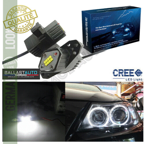 Angel Eyes Haute Gamme à leds blanc pour BMW Série 3 E90 E91 Phase 2 LCI - 1400LM