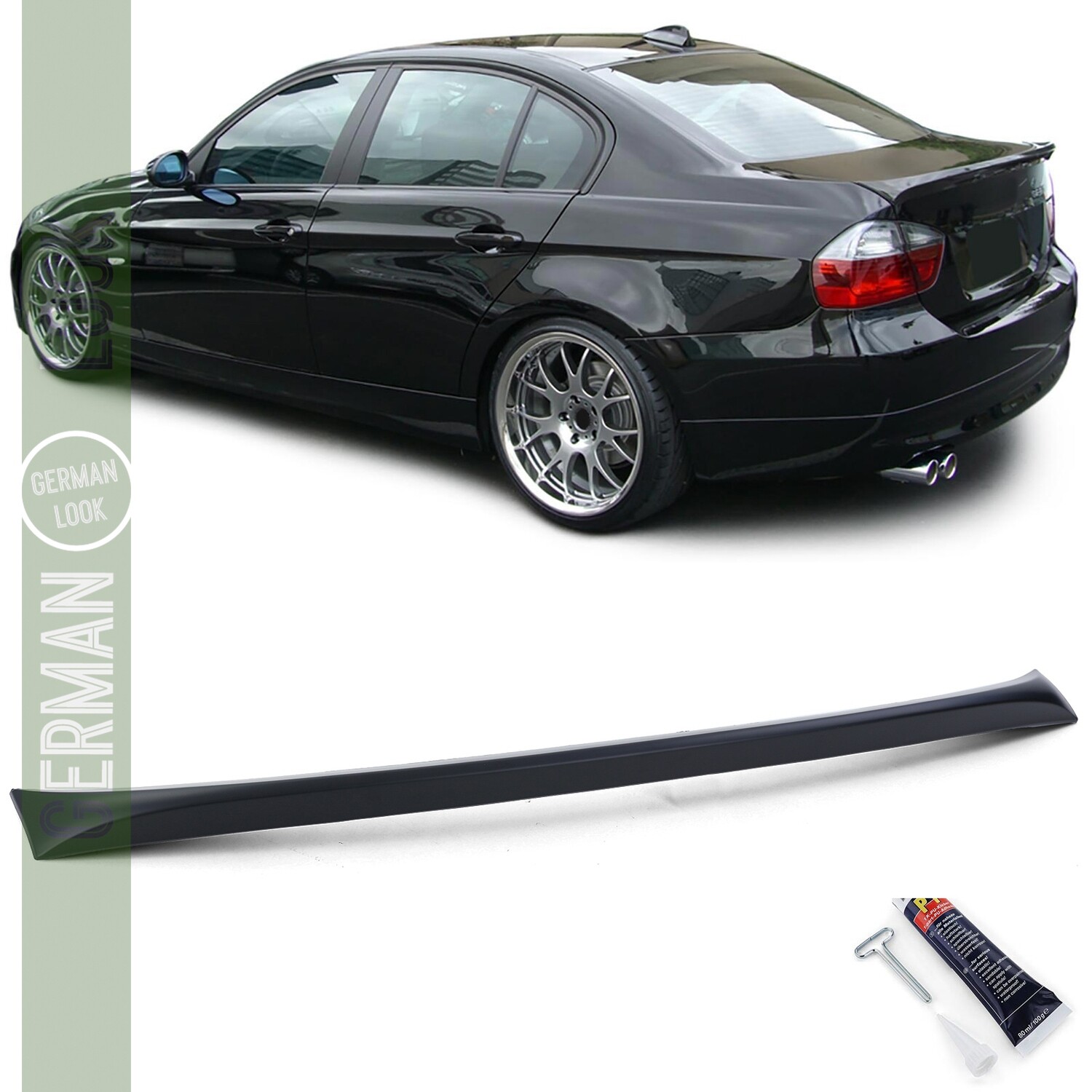 Becquet de coffre pour BMW Série 3 E90 2005-2011 noir mat