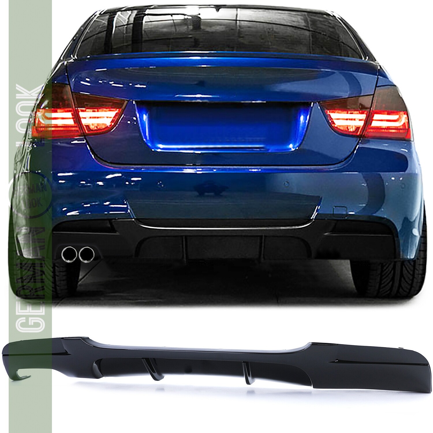 Diffuseur arrière Performance pour BMW Série 3 E90 E91 Noir brillant
