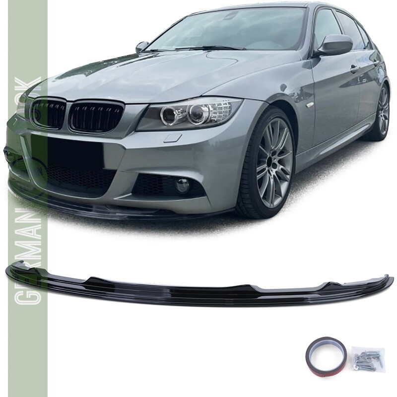 Lame de pare-chocs avant pour BMW Série 3 E90 E91 2008-2012 noir brillant