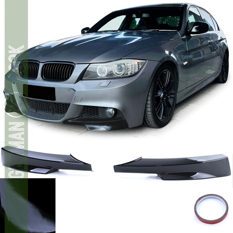 Splitter de pare-chocs avant pour BMW Série 3 E90 E91 2008-2011 noir brillant