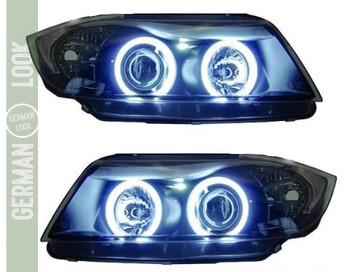 Paire de phares Angel Eyes look Pack M Performance pour BMW E91 2005-  2008