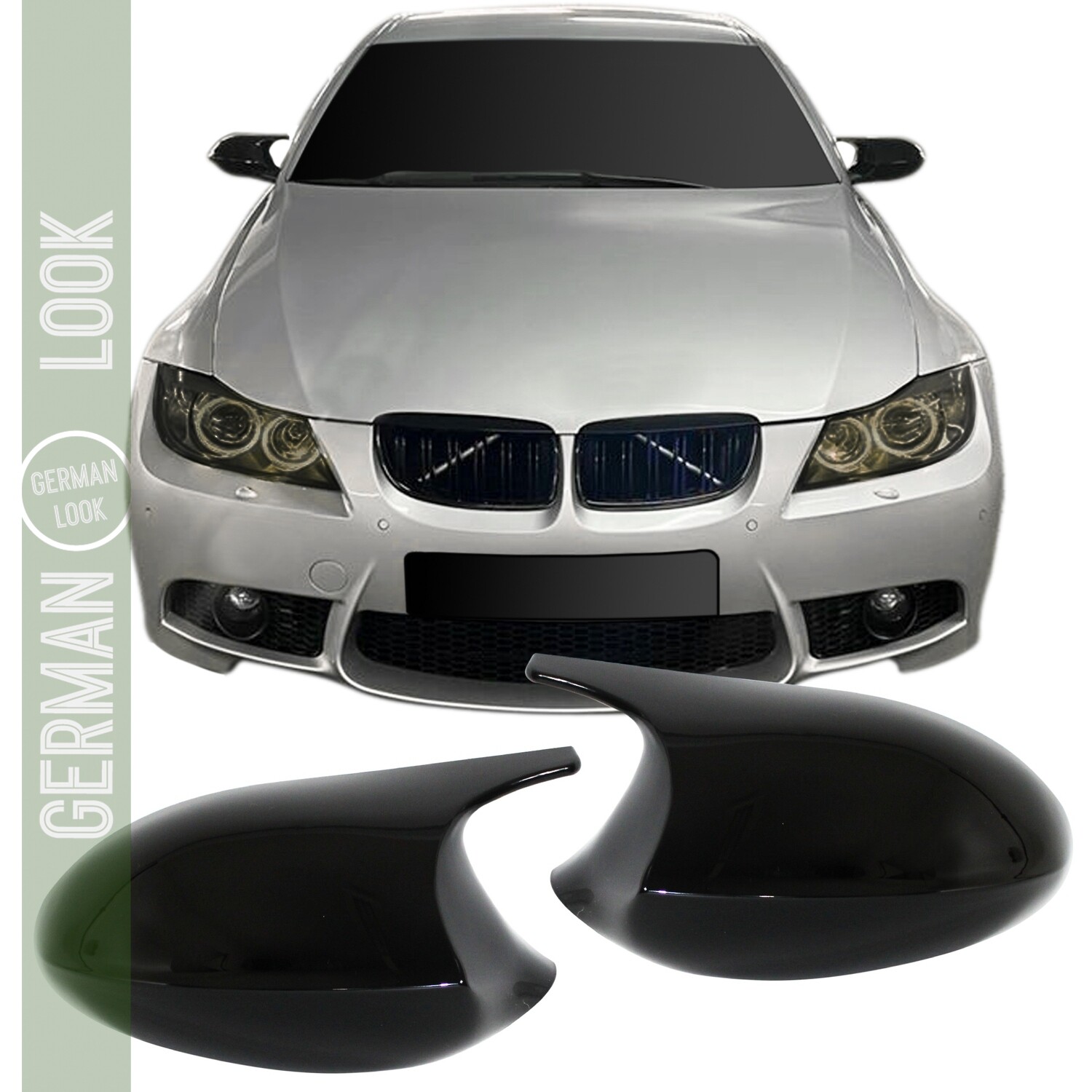 Coques de rétroviseur Performance pour BMW Série 3 E90 E91 2005-2008 noir brillant