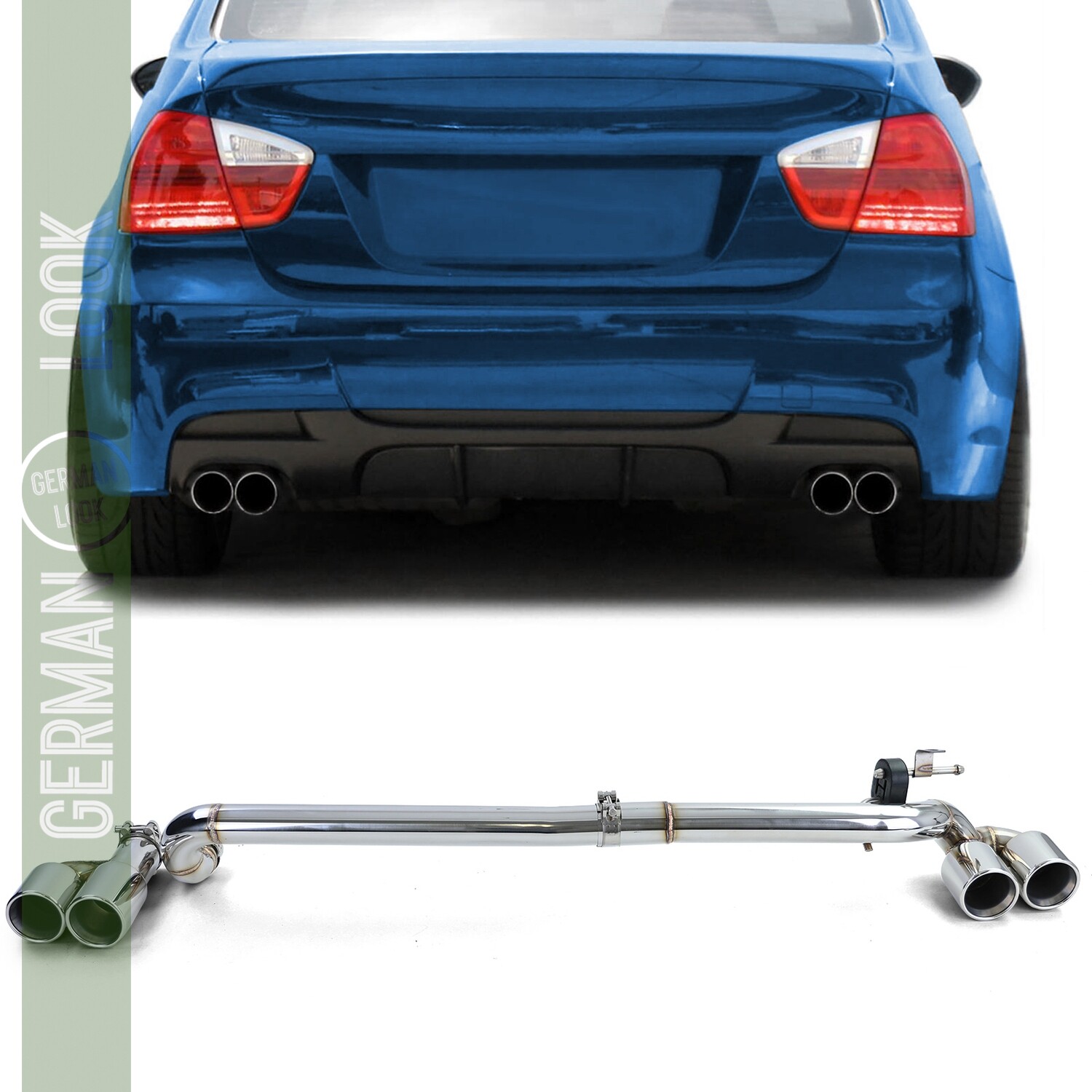 kit de conversion de tuyau d'échappement Duplex 4 sorties pour BMW E90 E91 323 325 328 330