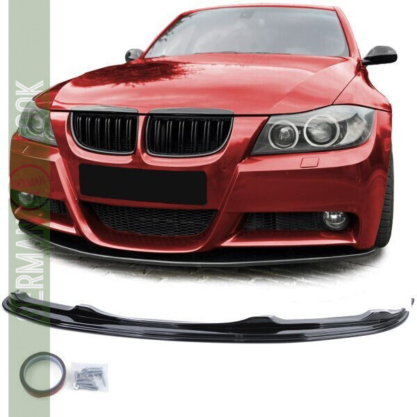 Lame de pare-chocs avant pour BMW Série 3 E90 E91 2008-2012 noir brillant