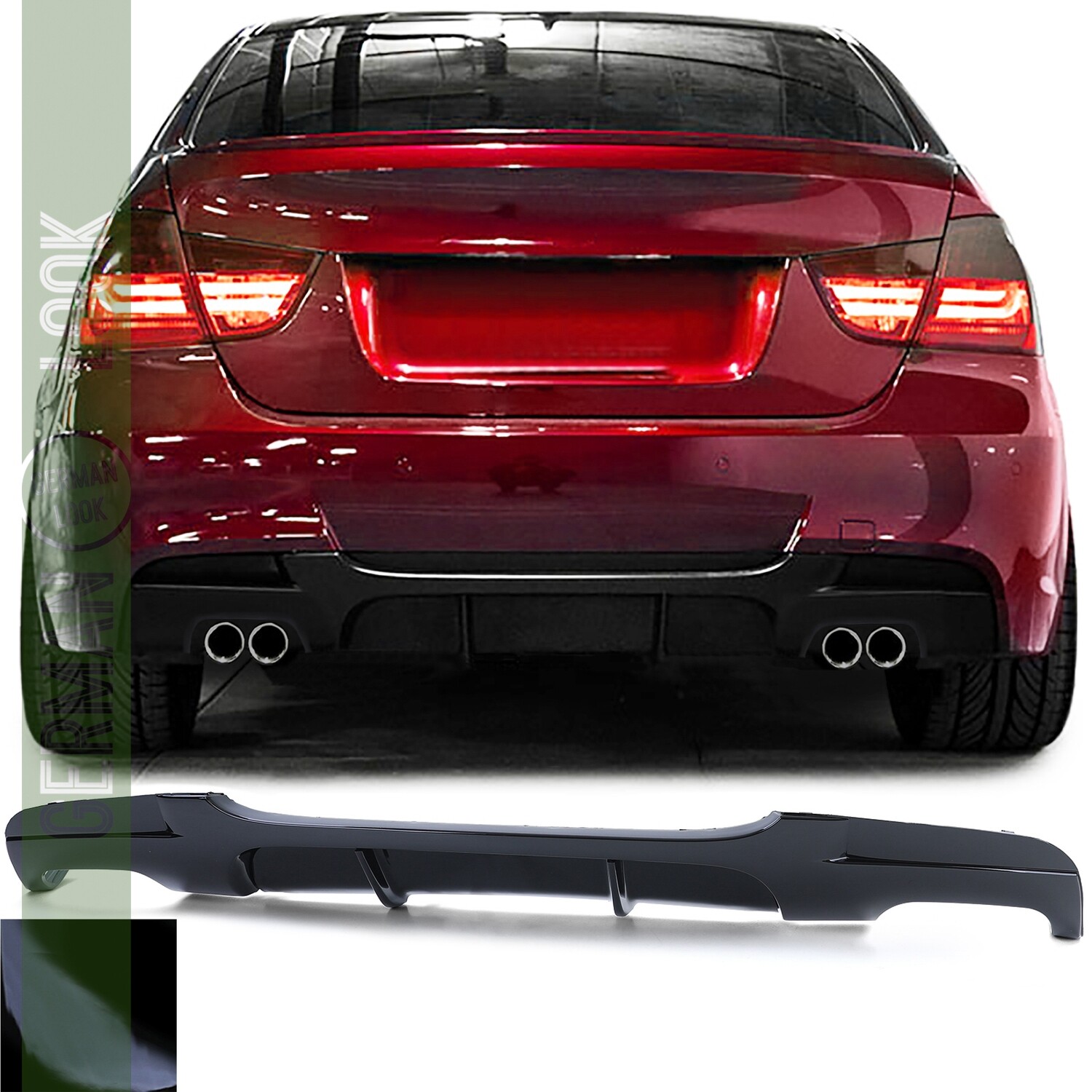 Diffuseur arrière Performance pour BMW série 3 E90 E91 - Noir Brillant