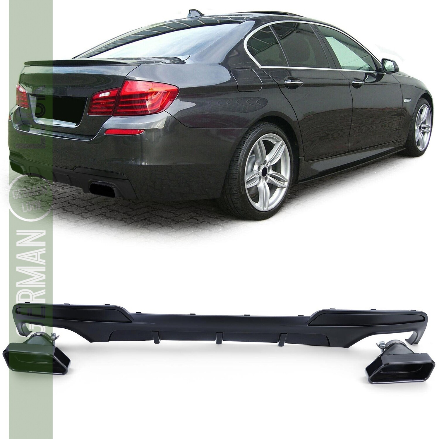 Diffuseur de pare choc arrière + échappements pour BMW Série 5 F10 2010 - 2016