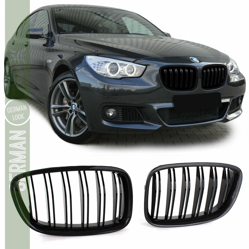 Calandre / Grille​ double lame Sport Look noir carbone pour BMW Série 5 GT F07 2009 - 2016