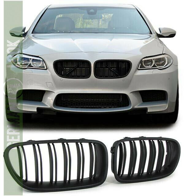 Calandre / Grille Double Lame pour BMW Série 5 F10 / F11 Noir Mat Look Pack M Performance