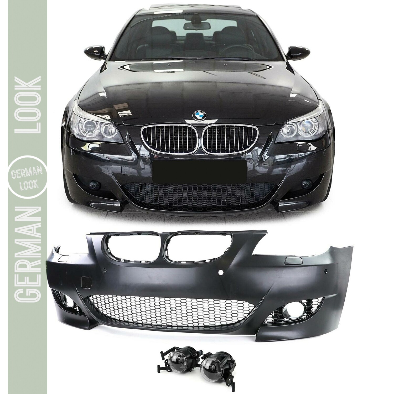 Pare-chocs avant pour BMW Série 5 E60 E61 2007-2010 Look M5 avec PDC + antibrouillards
