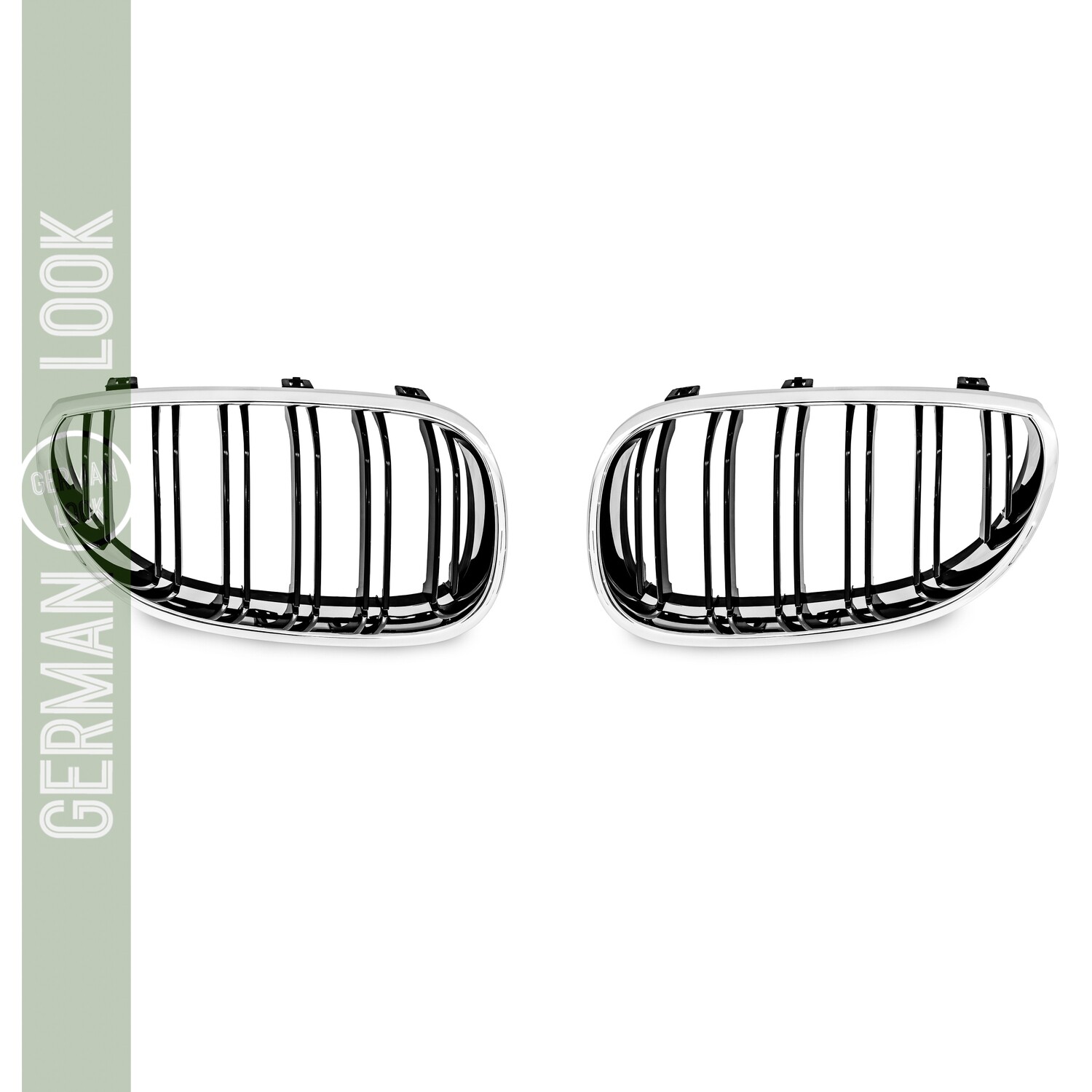 Calandra dupla lâmina para BMW Série 5 E60/E61 preto e cromo