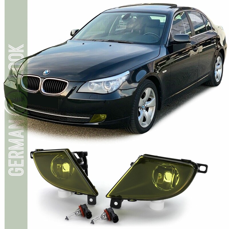 Paire de feux antibrouillard jaune pour BMW Série 5 E60 E61 LCI 2007 - 2010