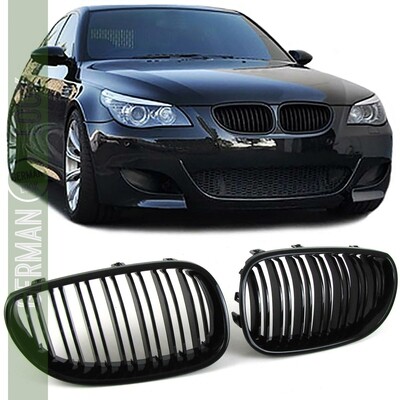 Calandre double lame pour BMW Série 5 E60 E61 noir brillant