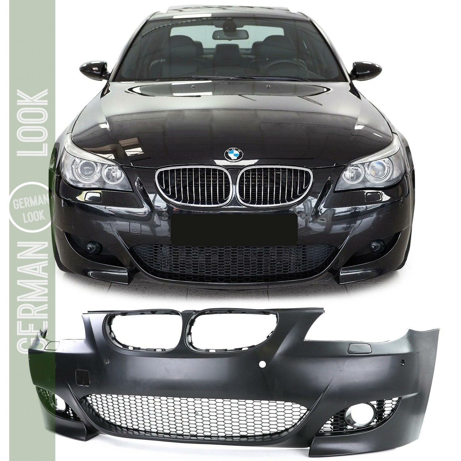 Pare choc Avant pour BMW Série 5 E60 E61 2003 - 2007 Look Pack M / M5 / Performance Avec trous PDC