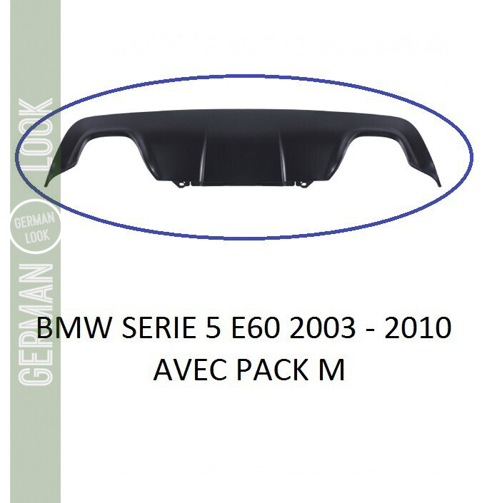 Diffuseur de pare-chocs arriére Look M5 pour BMW série 5 E60 E61 noir mat
