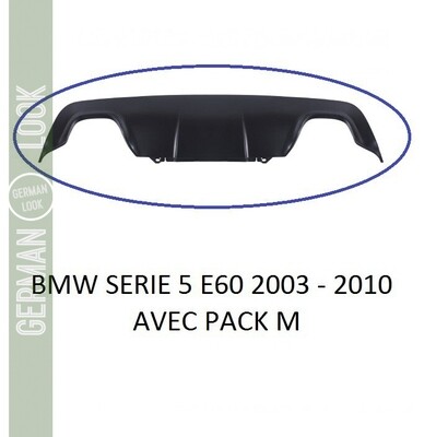 Diffuseur de pare-chocs arriére Look M5 pour BMW série 5 E60 E61 noir mat