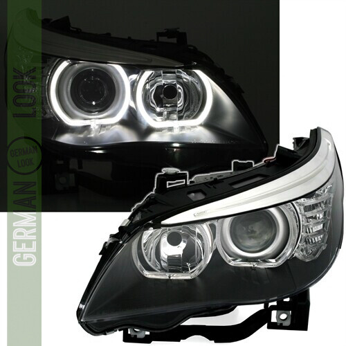 Paire de phares avant Angel Eyes pour BMW Série 5 E60 E61 2003 - 2012 Paire de phares avant Angel Eyes pour BMW Série 5 E60 E61 2003 - 2012