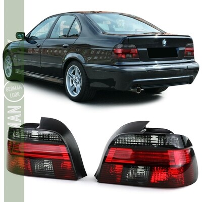 Paire de feux arrière en verre noir rouge pour BMW Série 5 E39 Berline 1995-2000