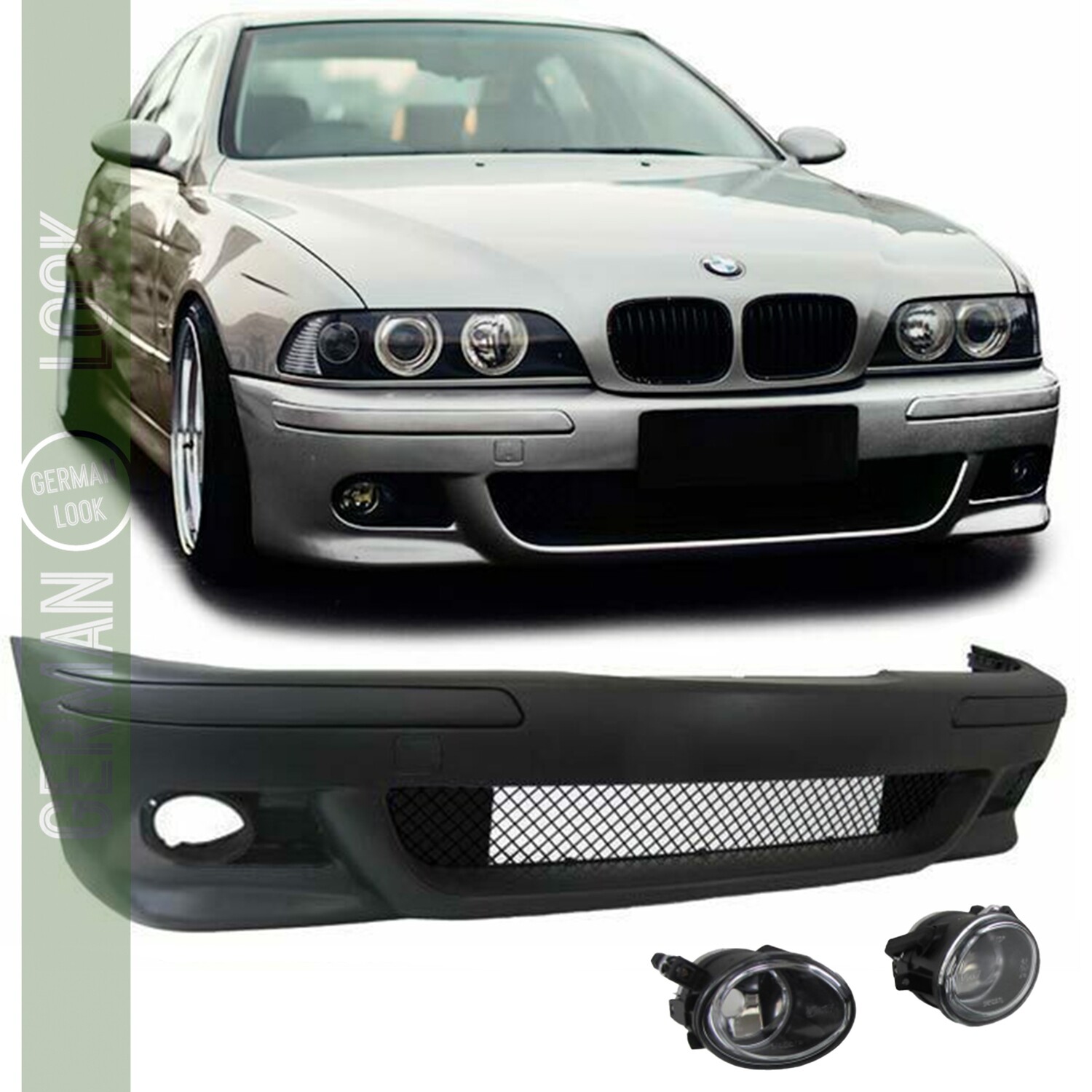 Pare choc Avant pour BMW Série 5 E39 1995 - 2003 Look Pack M / M5 / Performance Sans PDC + Antibrouillards